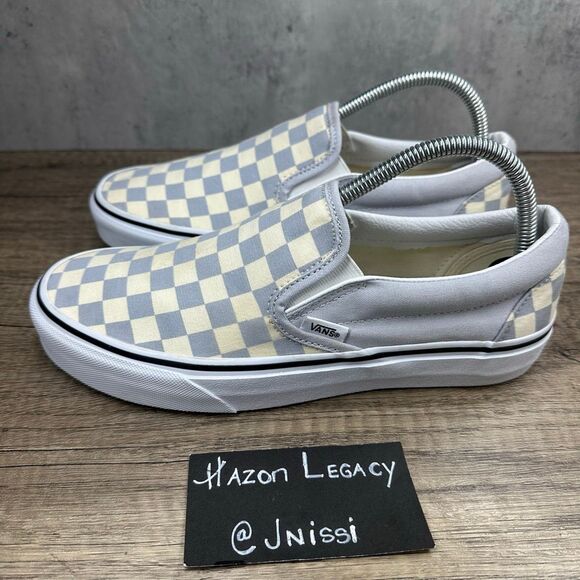 Classic~Women’s~Gray Checkerboard Sneakers~Size 9 - Picture 1 of 8